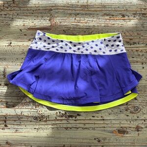 Lululemon Blue and Yellow Mini Tennis Skirt